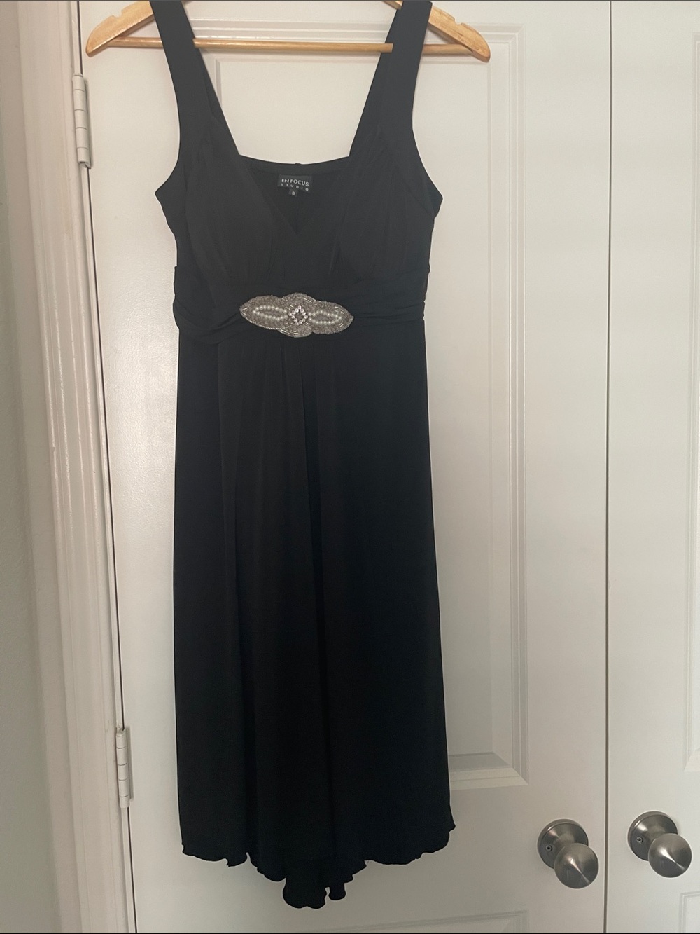 En Focus Studio  Sleeveless Beaded Empire-Waist Cocktail Dress 8